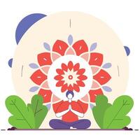 Brush ink mandala pattern, soft orange and beige, peaceful and circular vector