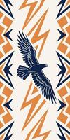 Zigzag lightning wave background in orange and navy, dynamic energy theme vector