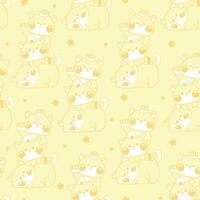Seamless pattern of cute shiba inu dog stay on top each other greeting with sushi is japanese food line hand drawn background.Pet animal character cartoon design.Relax.Lay.Kawaii.Illustration. vector