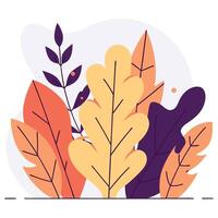 Layered leaves design, rich autumn tones in overlapping flat layers vector