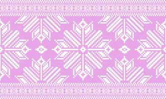 pixel pattern is inspired by Thai art on pink background ,design for fabric or various pattern printing works. vector