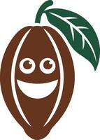 A smiling fruit with leaves and a smile vector