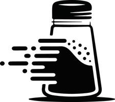 A salt shaker with a black and white outline vector