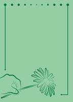 Minimalist Floral Greeting Card Template with Hand Holding Flower on Light Green Background vector