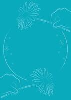 Modern Greeting Card Background with Floral Line Art vector