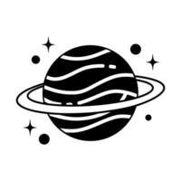 Saturn planet silhouette style isolated vector