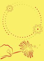 Minimalist Floral Greeting Card or Invitation Template with Hand and Flower on Yellow Background vector