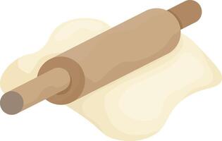 Dough with Rolling Pin vector