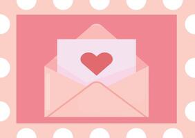 Valentine's Day Envelope with Heart vector