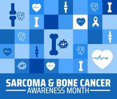 Sarcoma and Bone Cancer Awareness Month Geometric shape pattern background banner or poster design template. observed every year in July. Holiday concept. Use to any Template vector