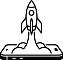 Mobile App Launch Rocket vector