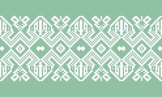 A seamless pixel pattern on green background ,design for fabric or various pattern printing works. vector