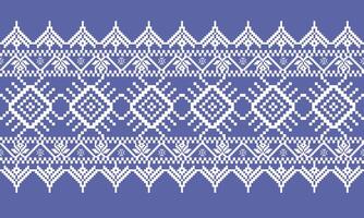 A minimalist pixel representation of Thai cultural patterns on blue background ,design for fabric or various pattern printing works. vector