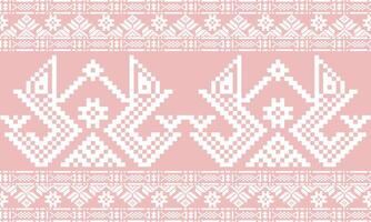 pattern blends Thai cultural elements with pixelated aesthetics. ,design for fabric or various pattern printing works. vector