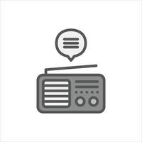 radio news filled outline icon. journalism color line illustration. vector