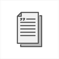 article filled outline icon. paper color line illustration. vector