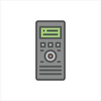 recorder filled outline icon. documentation color line illustration. vector
