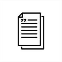 article outline icon. paper black line illustration. vector