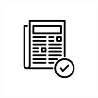 fact news outline icon. truth black line illustration. vector