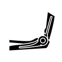 endoprosthesis elbow black glyph icon for digital and print projects. vector