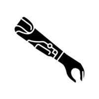Myoprosthesis black glyph icon for digital and print projects. vector