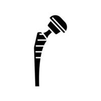 orthopedic prosthesis black glyph icon for digital and print projects. vector