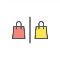 compare product filled outline icon. product option color line illustration. vector