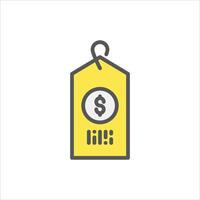 price tag filled outline icon. label color line illustration. vector