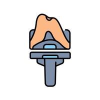 Artificial Knee Joint Orthopedic color flat icon for digital and print projects. vector