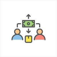transaction filled outline icon. negotiation color line illustration. vector