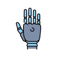 Bionic prosthesis color flat icon for digital and print projects. vector