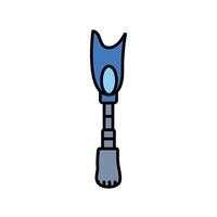 plastic prosthesis color flat icon for digital and print projects. vector