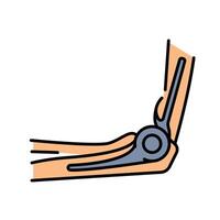 endoprosthesis elbow color flat icon for digital and print projects. vector