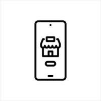 marketplace outline icon. ecommerce black line illustration. vector
