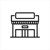shop front view outline icon. store black line illustration vector