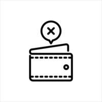 broke outline icon. empty wallet black line illustration. vector