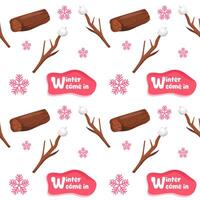 seamless pattern with christmas balls and marshmallow vector