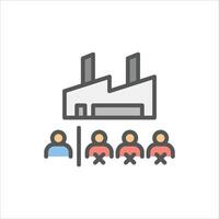 layoffs filled outline icon. dismissal color line illustration. vector