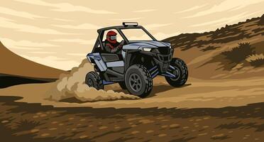 Buggy Adventure on Desert Trail illustration art vector