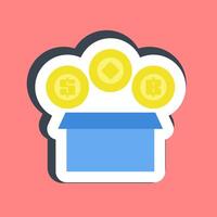 Sticker initial coin offering. Crypto currency elements. vector