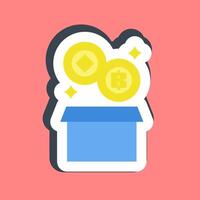 Sticker block reward. Crypto currency elements. vector