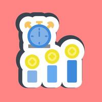 Sticker block time. Crypto currency elements. vector