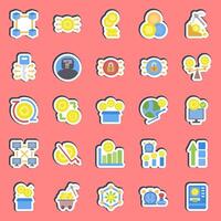 Sticker set of crypto. Crypto currency elements. vector