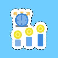 Cutting line sticker block time. Crypto currency elements. vector