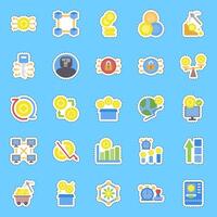 Cutting line sticker set of crypto. Crypto currency elements. vector