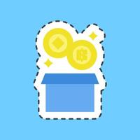 Cutting line sticker block reward. Crypto currency elements. vector