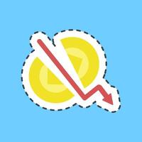 Cutting line sticker crypto halving. Crypto currency elements. vector
