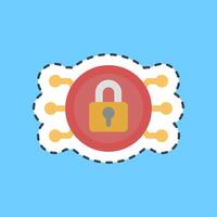 Cutting line sticker encryption. Crypto currency elements. vector