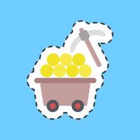 Cutting line sticker proof of work. Crypto currency elements. vector