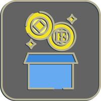 Icon block reward. Crypto currency elements. Icon in embossed style. vector
